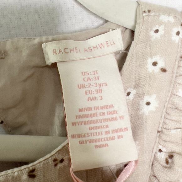 Rachel Ashwell 3T NEW Toddler Girls Beige Floral Ruffle Dress - Picture 3 of 11